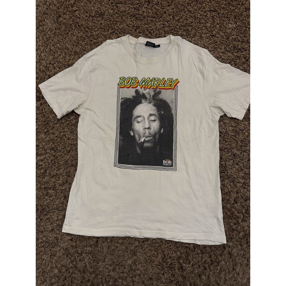 Bob Marley Tee Shirt White Zion Rootswear Reggae Rasta Jamaica Adult Sz Large